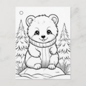 Feestelijk beer kinder kleurstof Briefkaart (Voorkant)