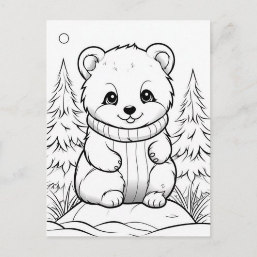 Feestelijk beer kinder kleurstof Briefkaart (Voorkant)