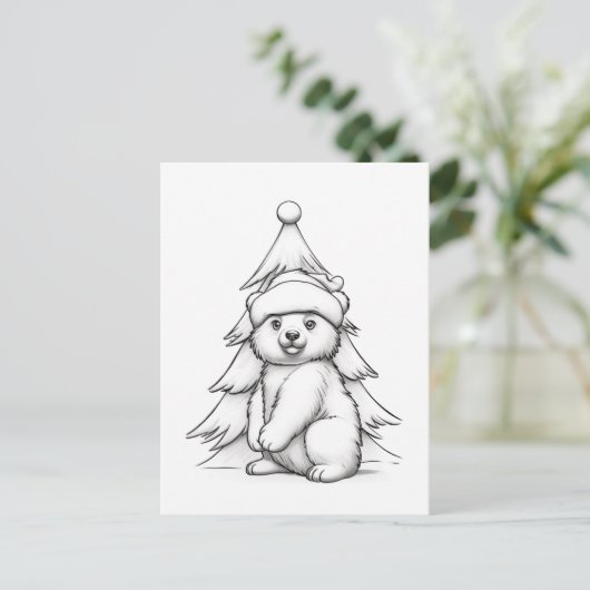 Feestelijk beer kinder kleurstof briefkaart (Staand voorkant)