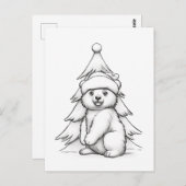 Feestelijk beer kinder kleurstof briefkaart (Voorkant / Achterkant)