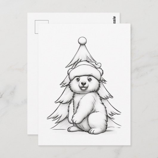 Feestelijk beer kinder kleurstof briefkaart (Voorkant / Achterkant)