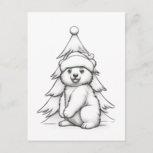 Feestelijk beer kinder kleurstof briefkaart (Voorkant)