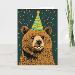 Feestelijk Beer verjaardagsfeest Wenskaart Kaart