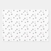 Feestelijk Beige Wit Sneeuwvlok Patroon Kerstmis Inpakpapier Vel (Voorkant 3)