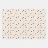 Feestelijk Beige Wit Sneeuwvlok Patroon Kerstmis Inpakpapier Vel (Voorkant 2)