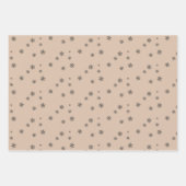 Feestelijk Beige Wit Sneeuwvlok Patroon Kerstmis Inpakpapier Vel (Voorkant)