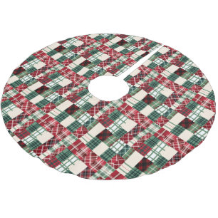 Feestelijk betegeld namaak quiltpatroon kerstboom rok