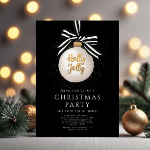 Feestelijk Black Christmas Party Kaart