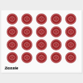 Feestelijk blad decoratief frame monogram stijlvol ronde sticker (Vel)