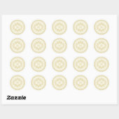 Feestelijk blad decoratief frame monogram stijlvol ronde sticker (Vel)