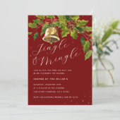 Feestelijk Blad Jingle Mingle Kerstfeest Kaart (Staand voorkant)