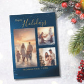 Feestelijk Blauw 3 Fotocollage Modern Kerstmis Feestdagenkaart