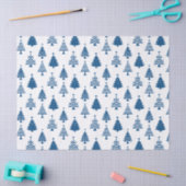 Feestelijk blauw en wit kerstboompatroon tissuepapier (Craft)