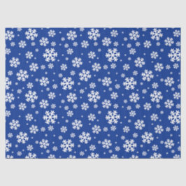 Feestelijk blauw en wit winterpatroon met sneeuwvl tissuepapier