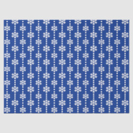 Feestelijk blauw en wit wintervlokkenpatroon tissuepapier