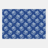 Feestelijk Blauw Groen Wit Modern Inpakpapier Vel (Voorkant)