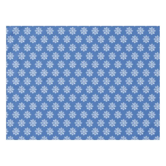 Feestelijk Blauw Wit Sneeuwvlok Patroon Kerstmis Tafelkleed (Voorkant (Horizontaal))