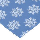 Feestelijk Blauw Wit Sneeuwvlok Patroon Kerstmis Tafelkleed (Gekanteld)