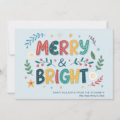 Feestelijk Blij en Helder Niet-Foto Feestdagenkaart (Voorkant)