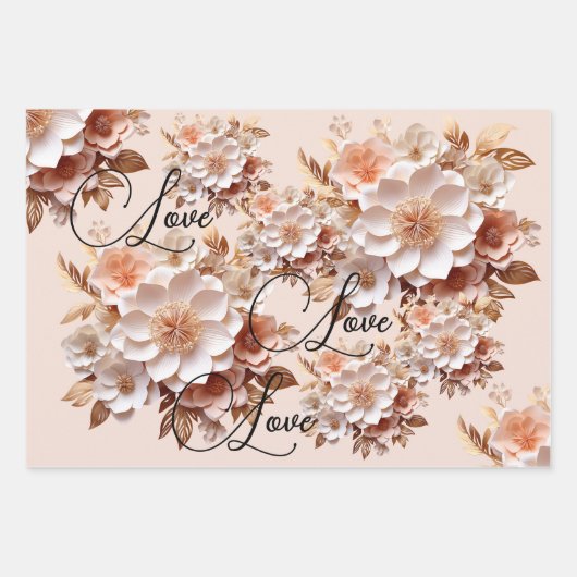 Feestelijk bloemenontwerp inpakpapier vel (Voorkant 3)