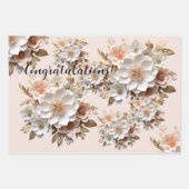 Feestelijk bloemenontwerp inpakpapier vel (Voorkant 2)