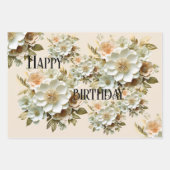 Feestelijk bloemenontwerp inpakpapier vel (Voorkant)