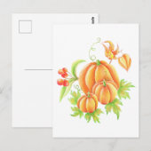 Feestelijk boeket met pompoen briefkaart (Voorkant / Achterkant)