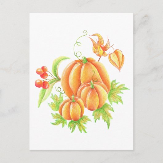 Feestelijk boeket met pompoen briefkaart (Voorkant)