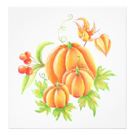 Feestelijk boeket met pompoen foto afdruk