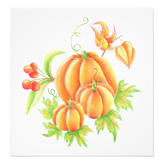 Feestelijk boeket met pompoen foto afdruk (Voorkant)