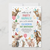 Feestelijk Boerderij Barnyard Party Animals Boys V Kaart (Voorkant)
