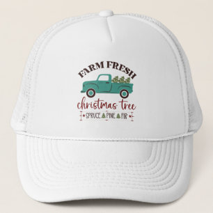 Feestelijk boerderij frisse kerstboom trucker pet