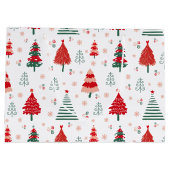 Feestelijk boompatroon Scandinavische Kerstmis Groot Cadeauzakje (Achterkant)