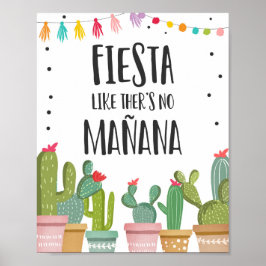 Feestelijk bord voor cactustafel alsof er geen mor poster