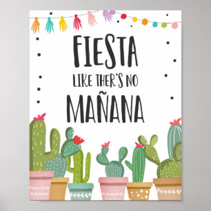 Feestelijk bord voor cactustafel alsof er geen mor poster