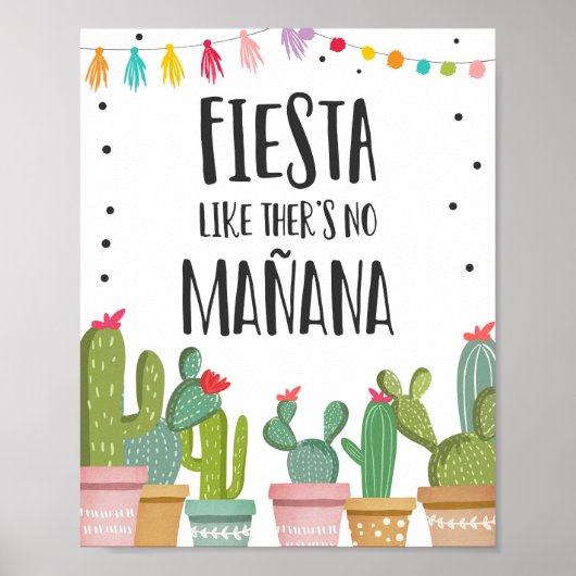 Feestelijk bord voor cactustafel alsof er geen mor poster (Voorkant)
