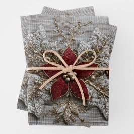 feestelijk borduurwerk inpakpapier vel