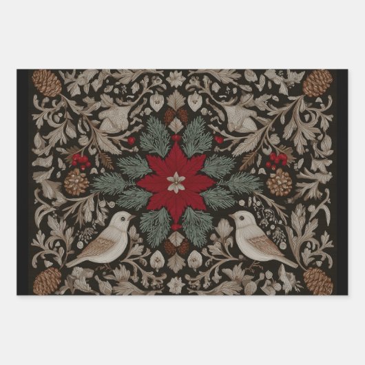 feestelijk borduurwerk inpakpapier vel (Voorkant)