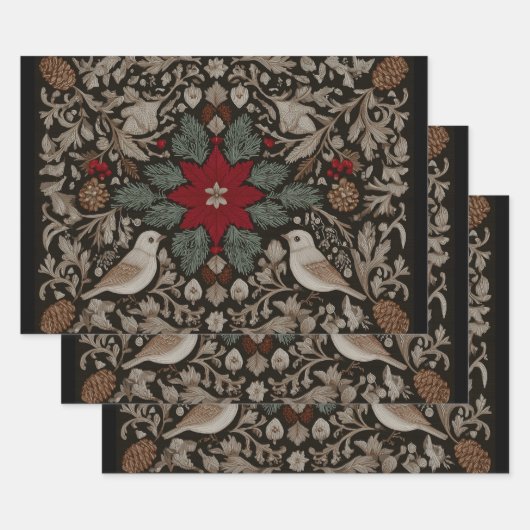 feestelijk borduurwerk inpakpapier vel (Set)