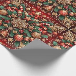  feestelijk botanisch kerstpatroon cadeaupapier