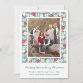 Feestelijk Botanisch Lijst Vrolijk Kerstfeest Feestdagenkaart (Voorkant)