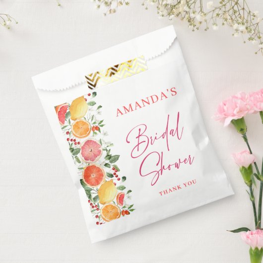 Feestelijk Bright Floral Citrus Slice Vrijgezellen Bedankzakje (Gezegeld)
