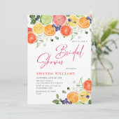 Feestelijk Bright Floral Citrus Slice Vrijgezellen Kaart (Staand voorkant)