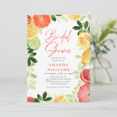 Feestelijk Bright Floral Citrus Slice Vrijgezellen Kaart (Staand voorkant)