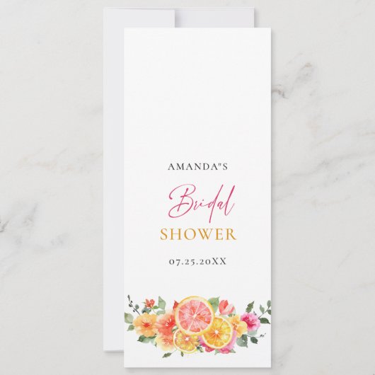 Feestelijk Bright Flowers Floral Citrus Vrijgezell Kaart (Achterkant)