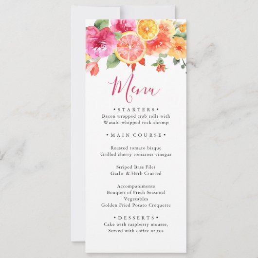 Feestelijk Bright Flowers Floral Citrus Vrijgezell Kaart (Voorkant)