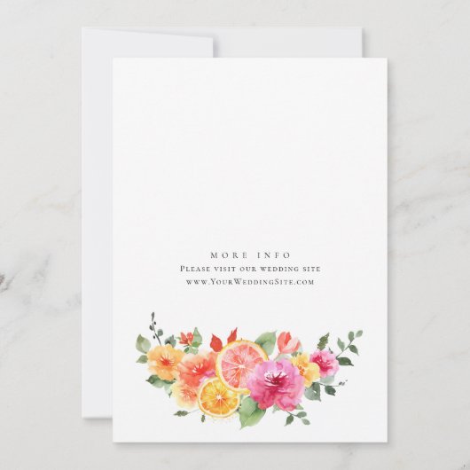 Feestelijk Bright Flowers Floral Citrus Vrijgezell Kaart (Achterkant)