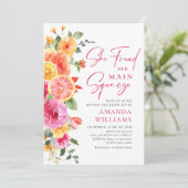 Feestelijk Bright Flowers Floral Citrus Vrijgezell Kaart (Staand voorkant)