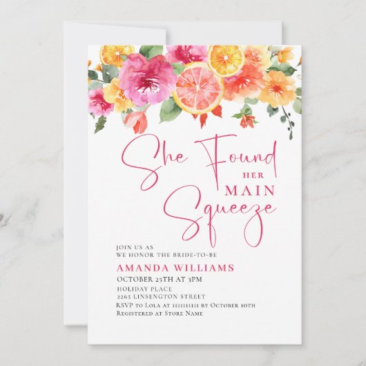 Feestelijk Bright Flowers Floral Citrus Vrijgezell Kaart (Voorkant)