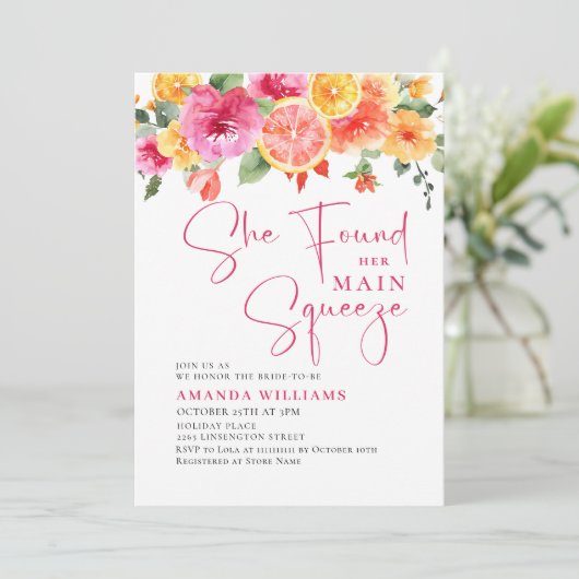 Feestelijk Bright Flowers Floral Citrus Vrijgezell Kaart (Staand voorkant)